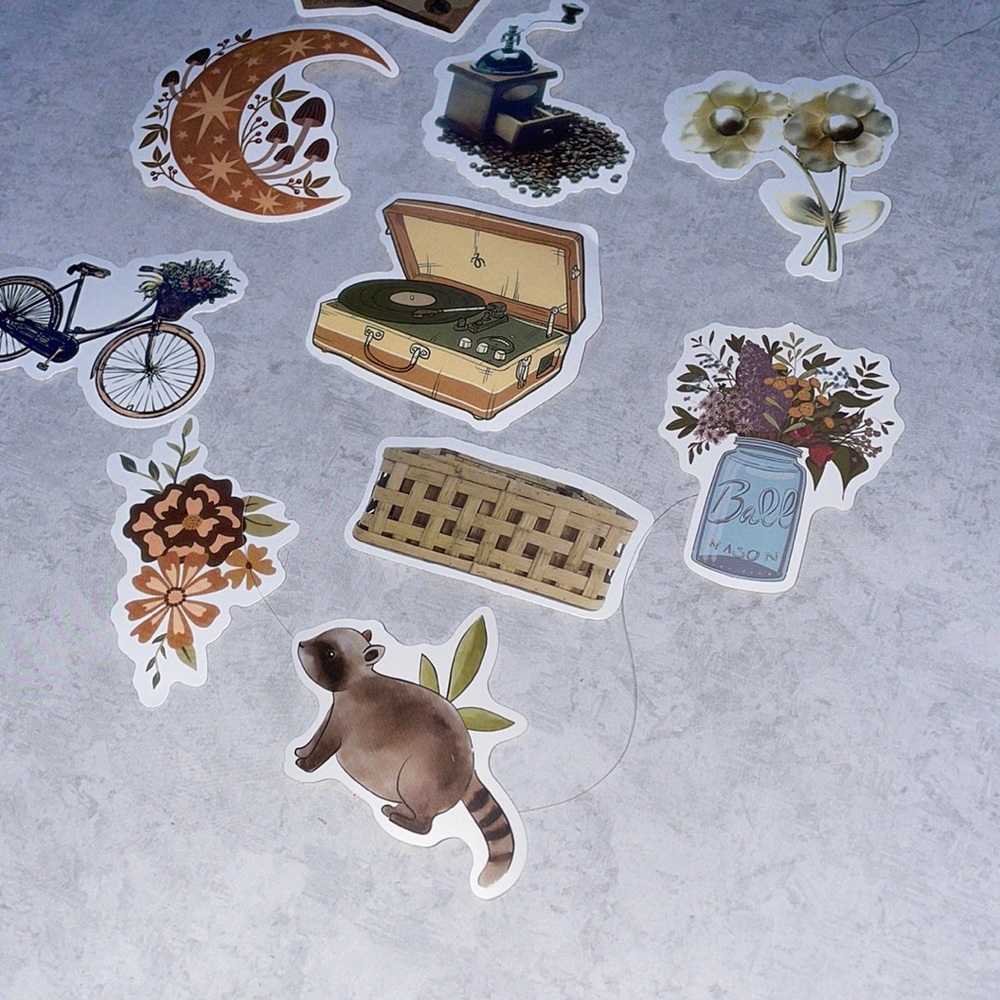 10pc Cottagecore Sticker Pack Stickers Travel Vintage Soft Aesthetic Retro - Picture 3 of 4